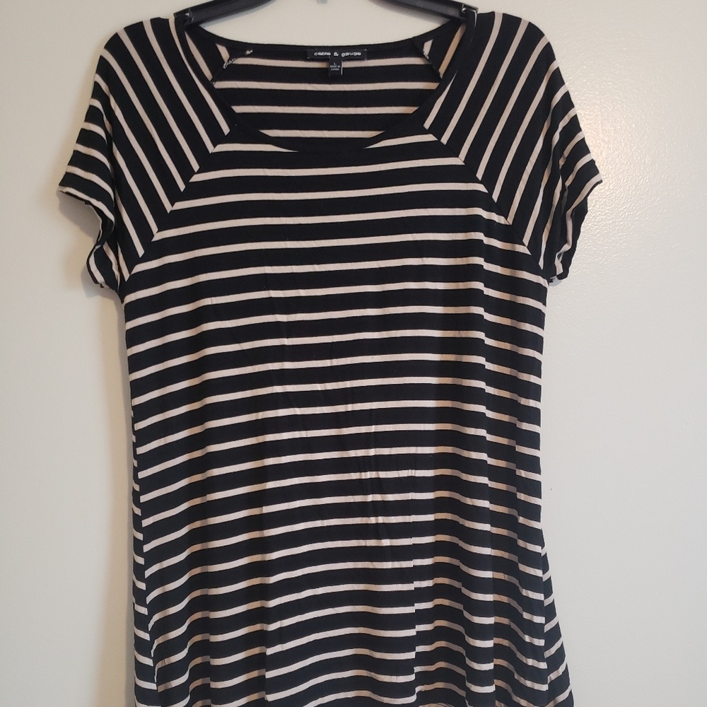 Black and Cream Stripped Shirt